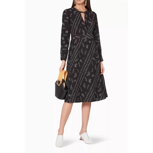 Club Monaco Islynn Floral Print Faux Wrap Islynn Midi Dress size 00 - Picture 1 of 14